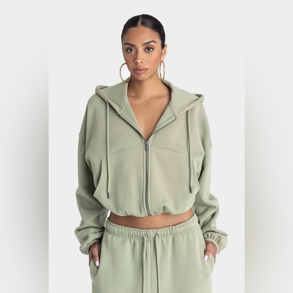 KBB by KAHLANA “The Zip-Up Hoodie”-Olive Green XL